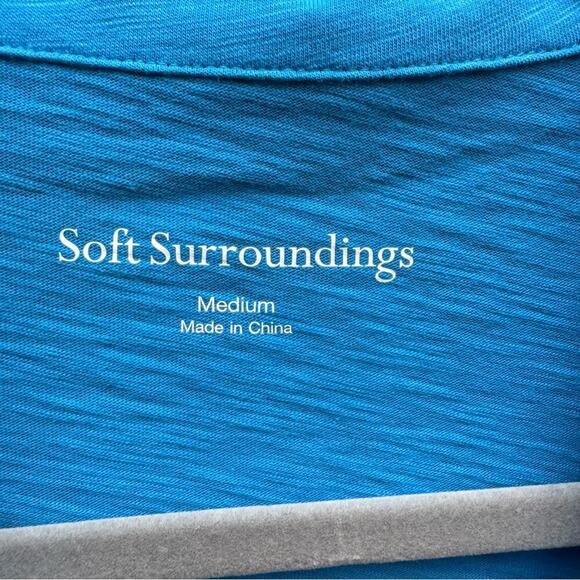 New Soft Surroundings Womens Medium Heathered Button Up Half Sleeve Shirt - Picture 2 of 6